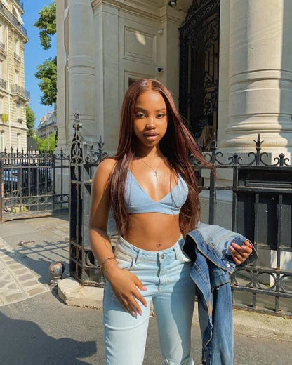 Perruque 13x4 Virgin Hair Lisse (Châtain)  / Wig Virgin Hair Straight (Chestnut/Brown Color) - [Nayah Classique]